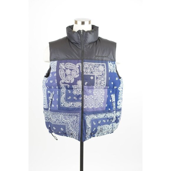 RARE Miyagihidetaka Bandana Puffer Down Vest Navy Size Free $1,250